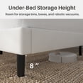 thumbnail image 6 of Frostbloom Queen Size Bed Frame with Advanced Charging Hubs & Storage Shelf, Upholstered Velvet Wingback Headboard, White, 6 of 9