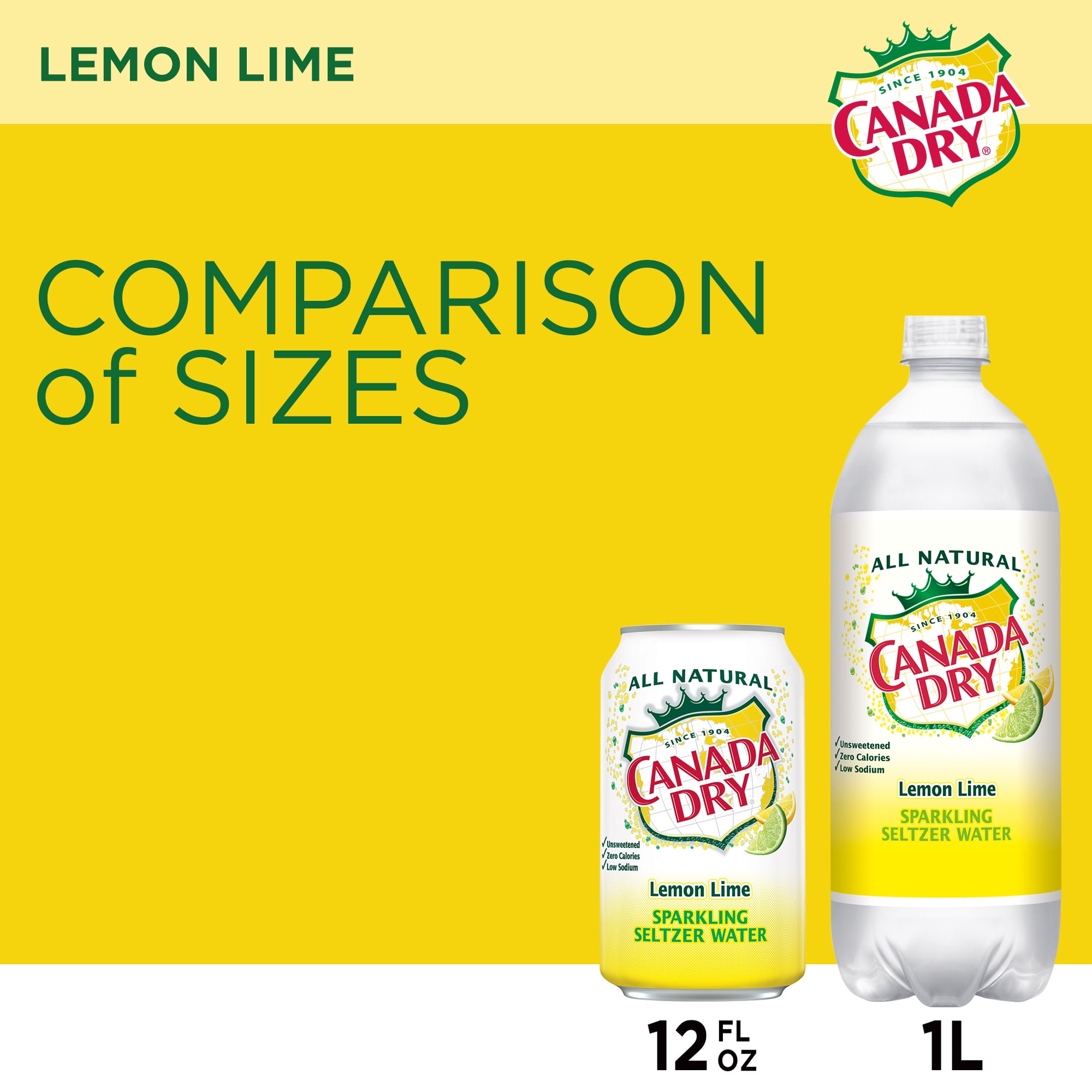 (3 pack) Canada Dry Lemon Lime Sparkling Seltzer Water, 12 fl oz, 12 Pack Cans