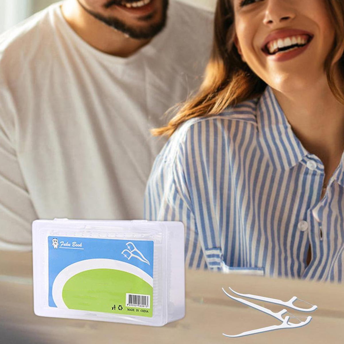 OROMYO Portable Floss Dispenser with 12 Flosses Popup Automatic Dental