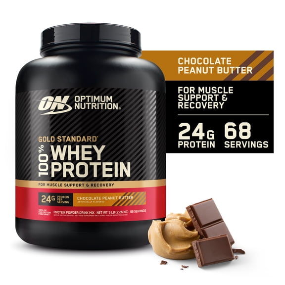 Optimum Nutrition, Gold Standard 100% Whey Protein Powder, Chocolate Peanut Butter, 5 lb, 68 Servings