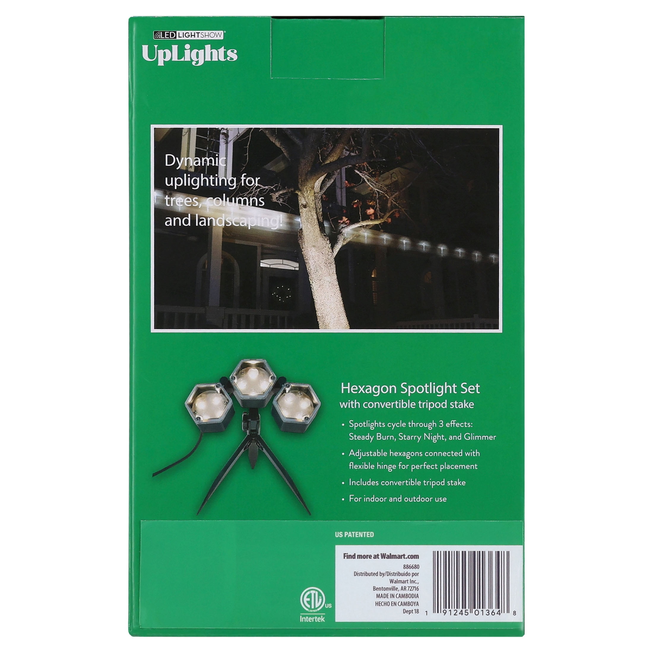 Christmas Holiday Lighting Projector Lights Uplight Tree Lights in Cool White for Holiday Decor