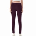 thumbnail image 4 of uublik Jeans Leggings Women High Waist Jeggings Skinny Jeans Pull on Leggings Trendy Casual Pants, Wine, 4 of 6