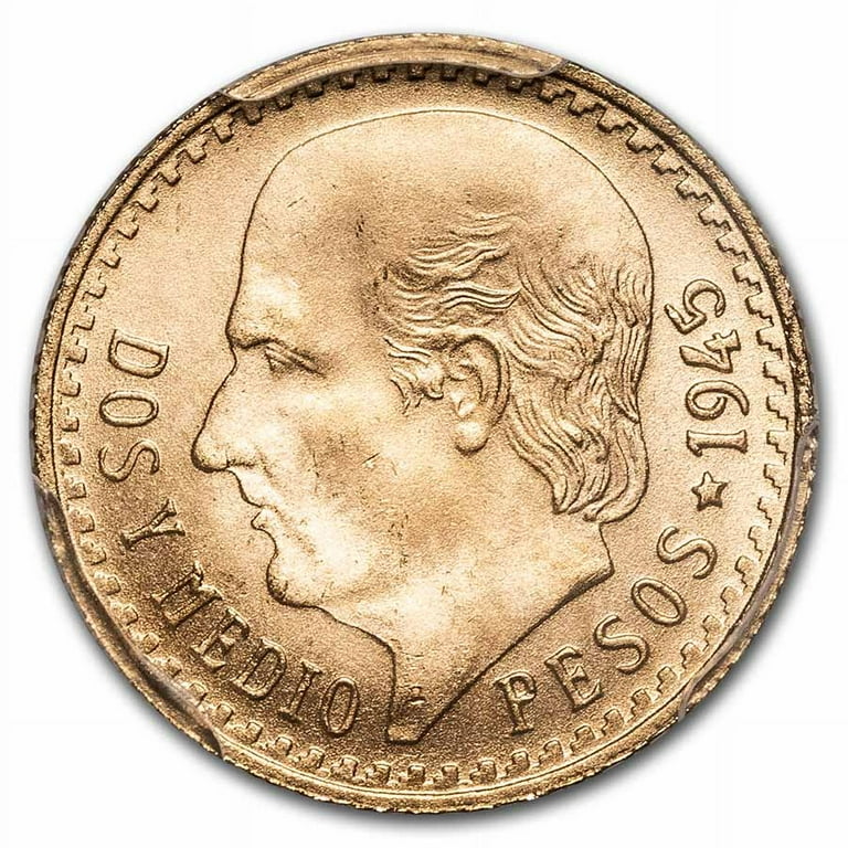 1945 Mexico Gold 2 1/2 Pesos MS-65 PCGS - Walmart.com