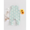 thumbnail image 3 of Infant Baby Girls Jumpsuit, Sleeveless Crew Neck Flower Print Summer Casual Romper, 3 of 7