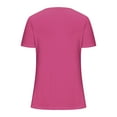 thumbnail image 3 of Loopsun Womens Summer Top Plus Size, T Shirts for Women, Fashion Women Summer Solid V Neck T-Shirt Short Sleeve Casual Blouse Top Pink XXL, 3 of 4