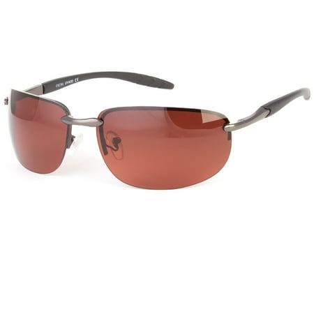 Black Rimless Classic Men Glasses Outdoor Sports Eyewear Driving UV Sunglasses