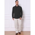 thumbnail image 2 of DARING DIVA Men's Plaid Collar Long Sleeve Button Down Business Dress Shirt Black XXL, 2 of 7