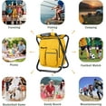 thumbnail image 3 of Tabouret Arrière Chaise Glacière Robuste Lb Charge Max Portable Tabouret Léger Dossier Pliant Tabouret Glacière de Pêche pour Camping Chasse Pêche -, 3 of 6