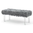 thumbnail image 2 of Furniture of America Raven II Contemporary Fabric Upholstered Bench in Gray, 2 of 7