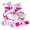 Rose Red, variant on Costway Kids Roller Skates 4 Sizes Adjustable Quad Skates with Light-up Wheels for Ages 5-8 Pink