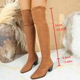 thumbnail image 2 of Thigh High Block Heel Boot Women Pointed Toe Stretch Over The Knee Boots, 2 of 7