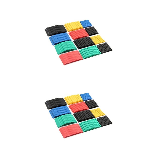 Injueey Kit de surtido de tubos termorretráctiles de 127 Uds., conexión eléctrica, envoltura de Cable eléctrico, contracción impermeable vistoso 530 piezas 2piezas