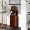 thumbnail image 4 of Costway Bathroom Floor Cabinet Freestanding Side Storage Organizer with 2 Removable Drawers Brown, 4 of 10