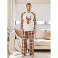 thumbnail image 2 of AIGUR Family Matching Christmas Pajamas Set Plaid and Reindeer Print Holiday Pajamas Sleepwear Dad Mom Kids PJs, 2 of 8