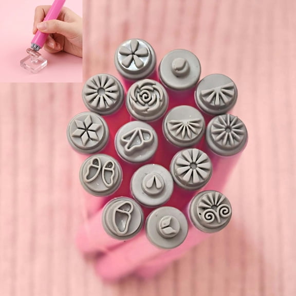 15 PCS Nail Stamp Art Pen Set, Practical Nail Stamper Tools for Women Various Pattern Butterfly Snowflake Flower Nail Stamping Pen Nail Dotting Tool Ideal Nail Accessories for Home DIY
