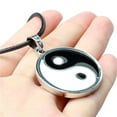 thumbnail image 3 of Collar Yin Yang Yuyangstore Acabado Mate Acero Inoxidable Cadena de Cuero, 3 of 4