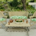 thumbnail image 2 of Jordan Manufacturing 44" x 18" Bryann Tortoise Green Tropical Rectangular Tufted Contoured Outdoor Wicker Settee Bench Cushion, 2 of 12