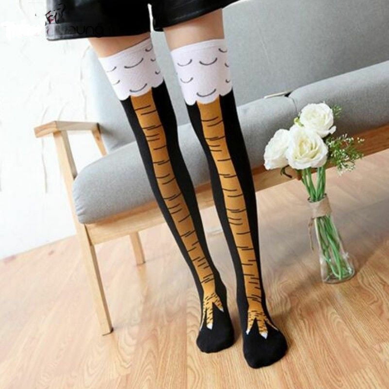 Funny Chicken Legs Feet High Socks Cartoon Thigh Stockings Leggings 3 P1G3 
