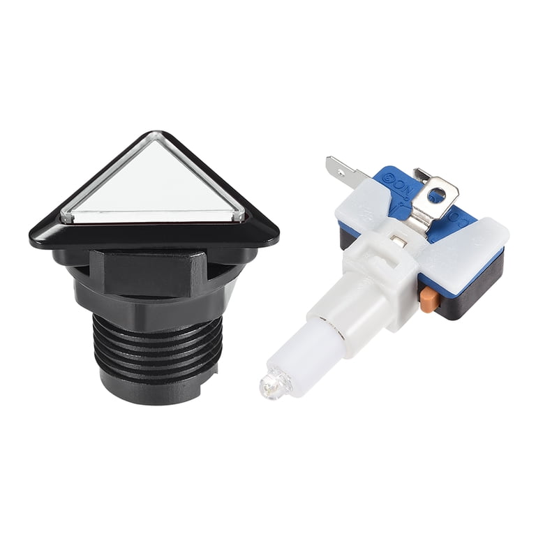Uxcell 5-Pack 12V LED Illuminated Arcade Push Button – 39x39mm Triangle, Momentary Switch, For Arcade & DIY Console