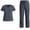 Gray, variant on mihongmao Scrubs for Women Wide Leg Short Sleeve Operating Room Nurse Hand Washing Suit Comfortable Elastic Breathable Sets Navy L