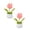 A43 B 5.5" 2Pack, variant on 2Pcs Crochet Potted Plants, Mini Knitted Decor for Home/Office/Gifts, Eco-Friendly Desk Decor, Rose - Red Tulip