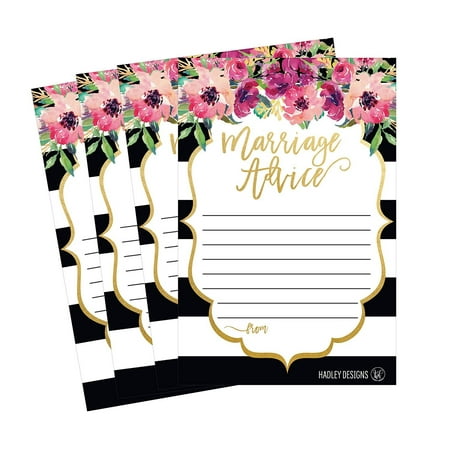 50 4x6 Floral Wedding Advice & Well Wishes For The Bride and Groom Cards, Reception Wishing Guest Book Alternative, Bridal Shower Games Note Card Marriage Advice Bride To Be, Best Wishes For Mr & (Best Wedding Invitation Companies)