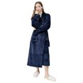 thumbnail image 4 of TOPCHANCES Men Women Couple Warm Flannel Shawl Long Bathrobe Lengthen Thicken Hooded Homewear Sleepwear Kimono Robe Coat , Autumn and Winter, 4 of 8