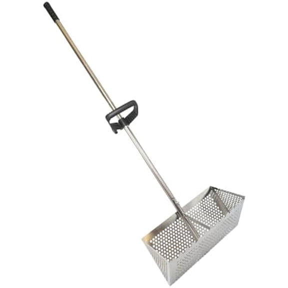 Sand Fleas Rake, Stainless Steel Sand Sifter, Detachable 47 Inches Long Handle, 15.7 Inches Width Basket, Sand Crab Catcher with Sharp Teeth,Collapsible Sand Fleas Catcher for Travelling.