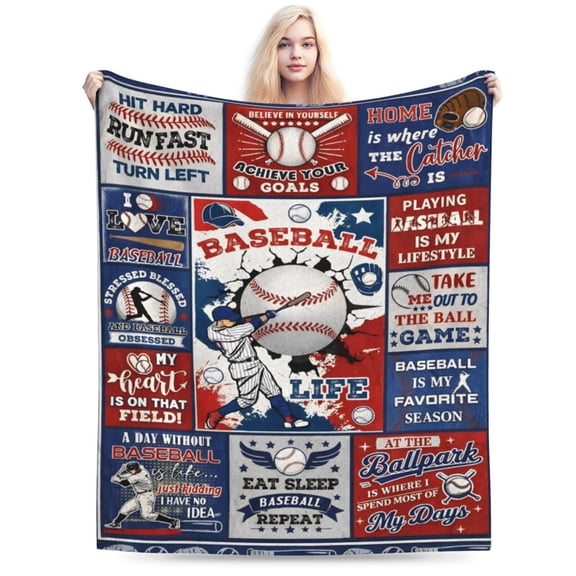 Baseball Gifts, Baseballs Blanket, Baseballs Coach Gifts Themed Gift Throw Blanket for Couch Sofa 50x40