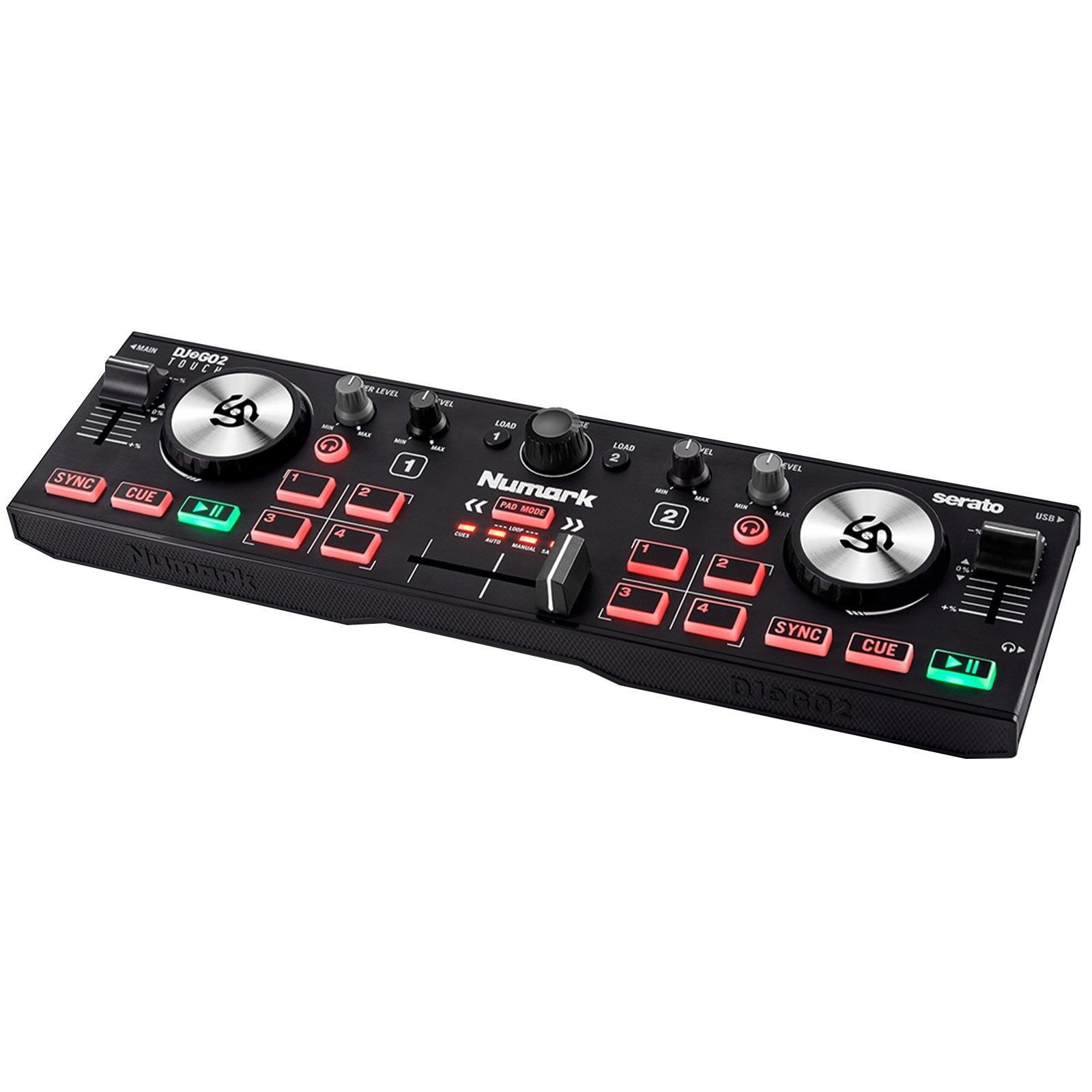 Numark DJ2GO2 Touch Pocket DJ Controller with HF125 Professional DJ Headphones Package
