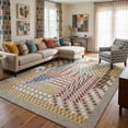 thumbnail image 2 of 8x10 Modern Geometric Bauhaus Grey Washable Area Rug for Living Room, Bedroom, Playroom– Low Pile, Non-Slip, Stain-Resistant, 2 of 7
