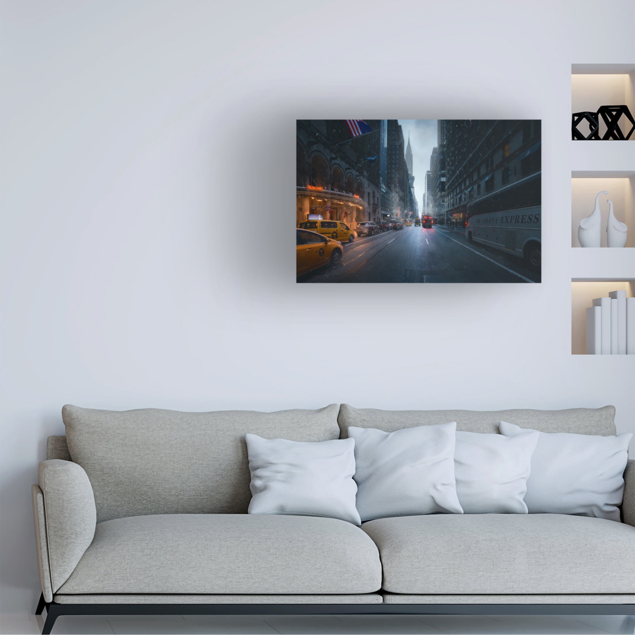 Canvas Wall Art - Javier De La 'Good Morning Ny' Wall Art for Living Room, Bedroom, or Office D?cor by Trademark Fine Art - 32 x 22 Inches