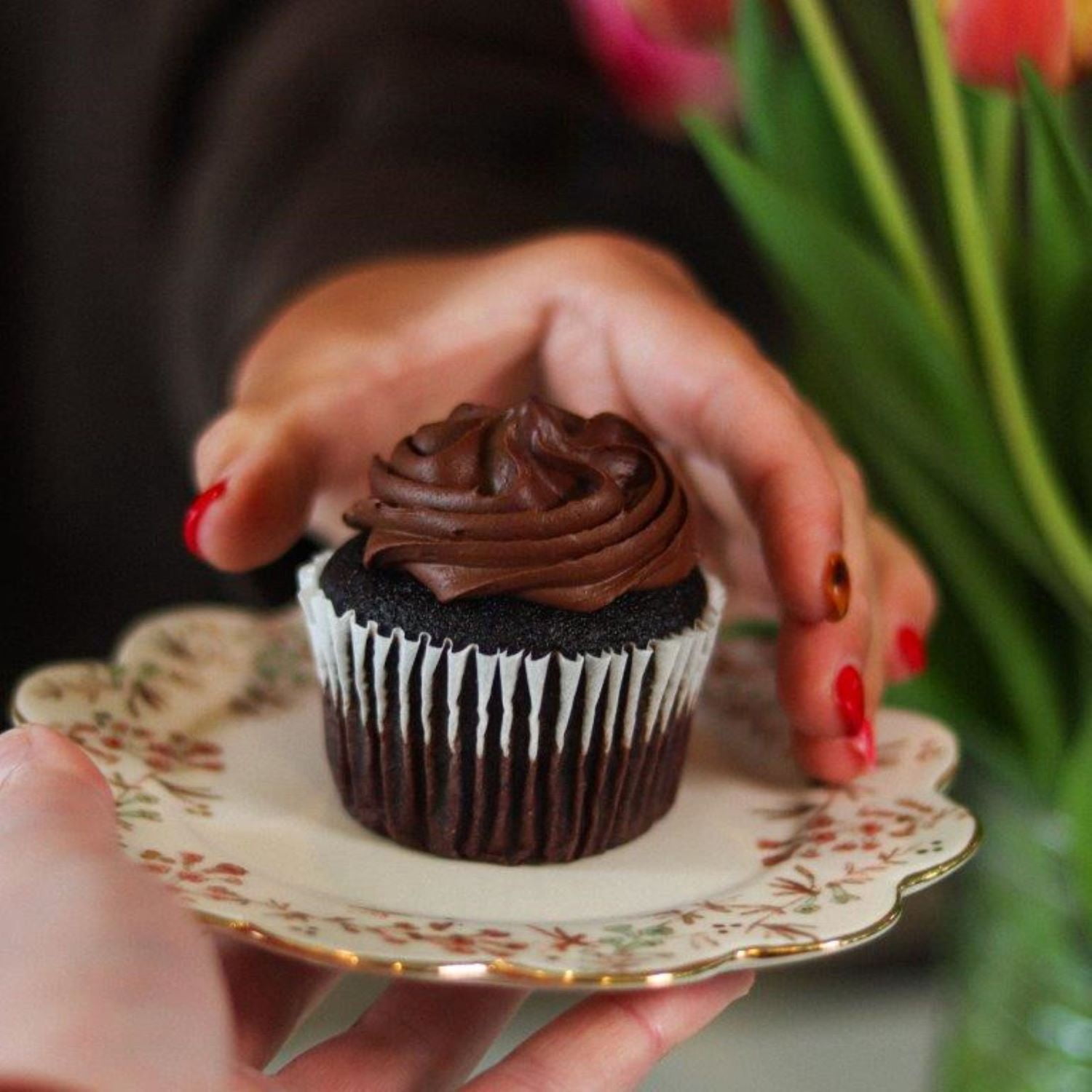 Rubicon Bakers, Vegan Double Chocolate Cupcake, Vegan Chocolate Icing, 2 Count, Grab and Go Tray