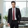 thumbnail image 3 of Scott Allan Men's Solid Burgundy Classic Tie, 3-Inch Width, 3 of 7