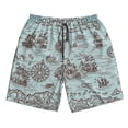 thumbnail image 4 of Bixox Men's Pirate Adventure Map printing Casual Classic Fit Short Summer Beach Shorts, 4 of 6