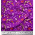 thumbnail image 1 of Soimoi Poly Georgette Fabric Leaves,Berries & Triangle Geometric Print Fabric by the Yard 52 Inch Wide, 1 of 1