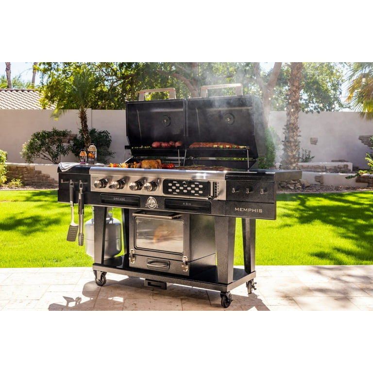 Pit Boss Memphis Ultimate 4-in-1 GAS Charcoal Combo Grill with Smoker