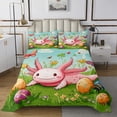 thumbnail image 1 of Erosebridal Cartoon Axolotl Coverlet Set Twin, Spring Garden Flower Bed Set, Soft 2-Piece, 1 of 5