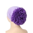 thumbnail image 2 of Dalrosia Women Lace Turban Hat Flower Stretchy Beanie Muslim Hijab Cap Bonnet Chemo Cap African Head Wrap, 2 of 2