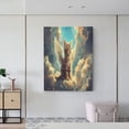 thumbnail image 6 of Xecao Sunshine Cloud Cute Cat for Ready-to-Hang Canvas Art 12x16 Inches - Waterproof HD Print Solid Wood Frame for Gifting,Vertical, 6 of 8