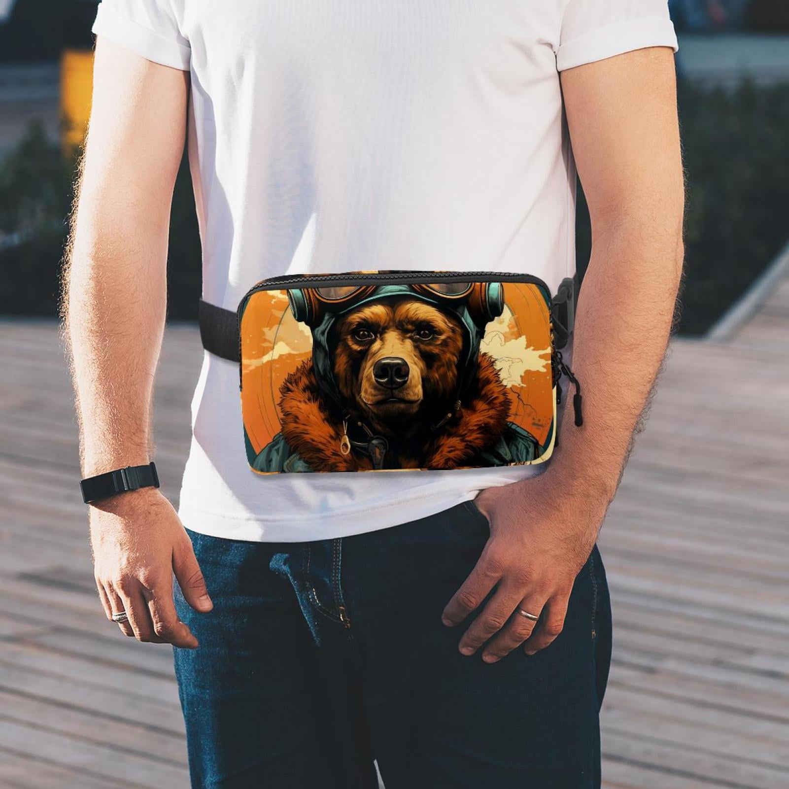 Bears Running Belt Fanny Packs Waist Packs with Extension Strap Unisex Lightweight Adjustable