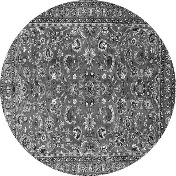 Ahgly Company Indoor Round Persian Gray Traditional Area Rugs, 7' Round