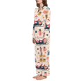 thumbnail image 2 of FORMRS Womens Pajama Set Long Sleeve Top and Pants with Pockets Soft Comfy Lounge Sleepwear, Sizes S-2XL, Beige Christmas Santa, 2 of 7