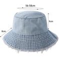 thumbnail image 7 of Kukuzhu Frayed Denim Bucket Hat Distressed Jean Fisherman Cap Wide Brim Boonie Sun Hat Packable Beach Cap for Women Men, 7 of 7