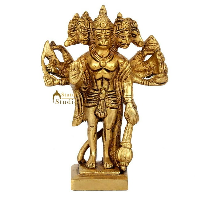 StatueStudio Brass Hanuman Murti Lord Hanuman Statue Blessing Religious Figurine For Mandir