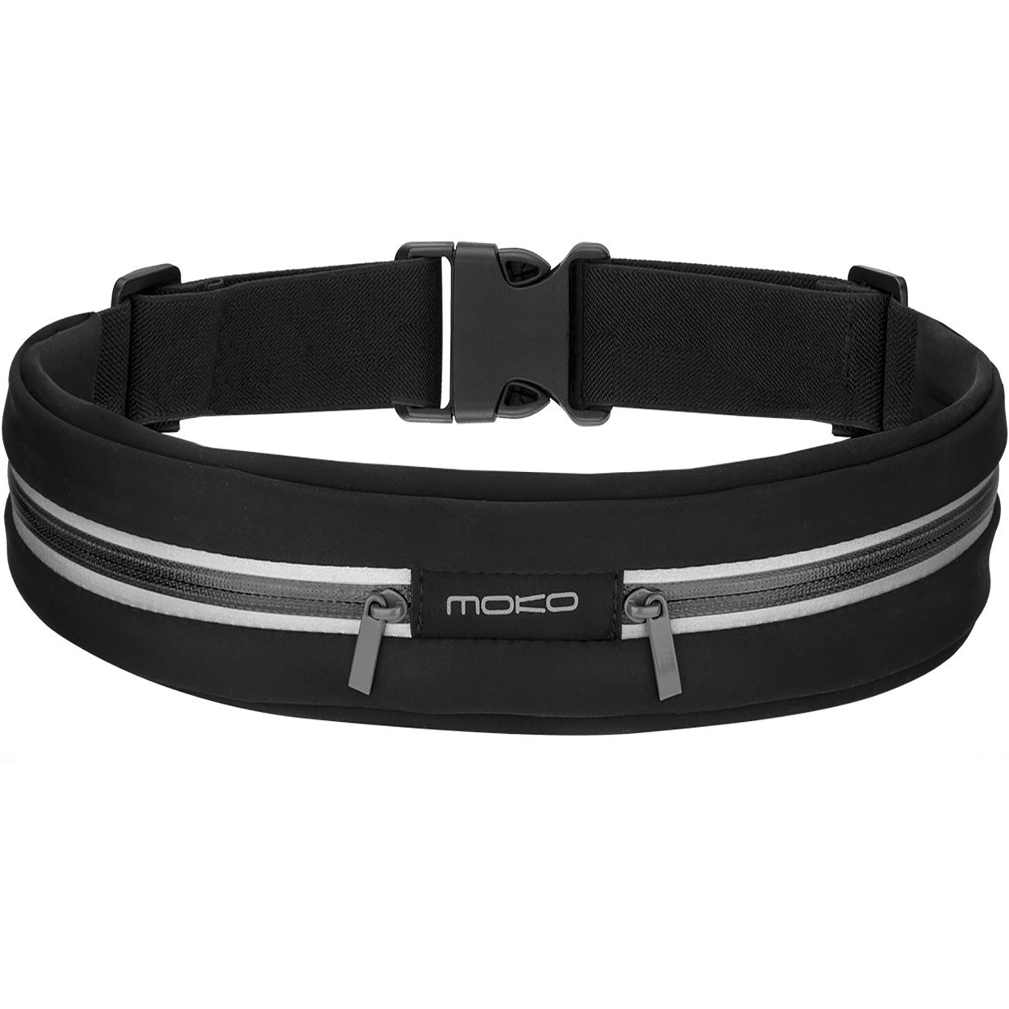 Running Belt Waist Pack MoKo Outdoor Sports Waterproof Fanny Pack/Fitness Workout Belt/Runner Belt with Dual Bottle Holder for iPhone X/8/7 Plus Galaxy Note 8/S9+/S9 