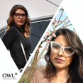 thumbnail image 3 of OWL Cat Eye Ladies Sunglasses Winged Frame Retro Vintage Glasses for Women, 3 of 6