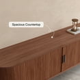 thumbnail image 4 of CBJCBJ 70" Modern  Tambour Door TV Stand  up to 80" TVs, Entertainment Center with Storage, Fluted Television Consoles for Living Room（Brown）, 4 of 10