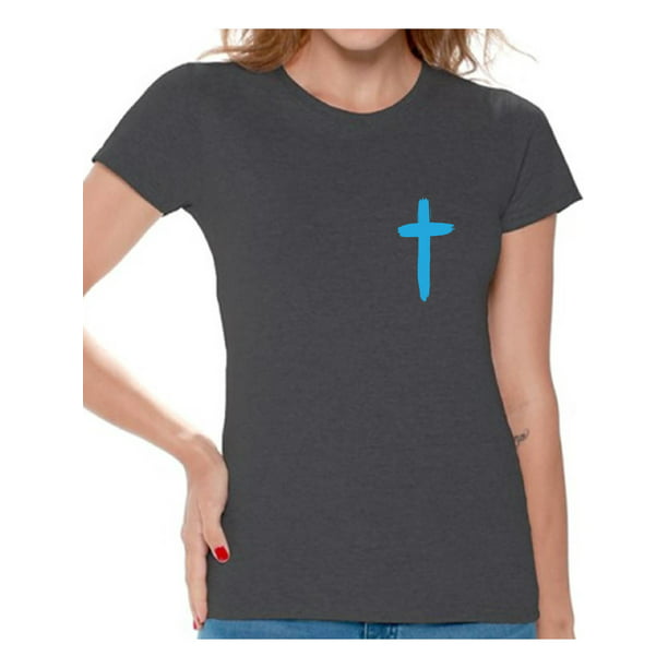 Awkward Styles - Awkward Styles Blue Cross Shirt for Women Christian ...