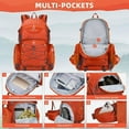 thumbnail image 3 of Maelstrom Hiking Backpack, 40L Waterproof Camping Daypack for Men and Women, Lightweight Travel Pack with Rain Cover-Orange, 3 of 10
